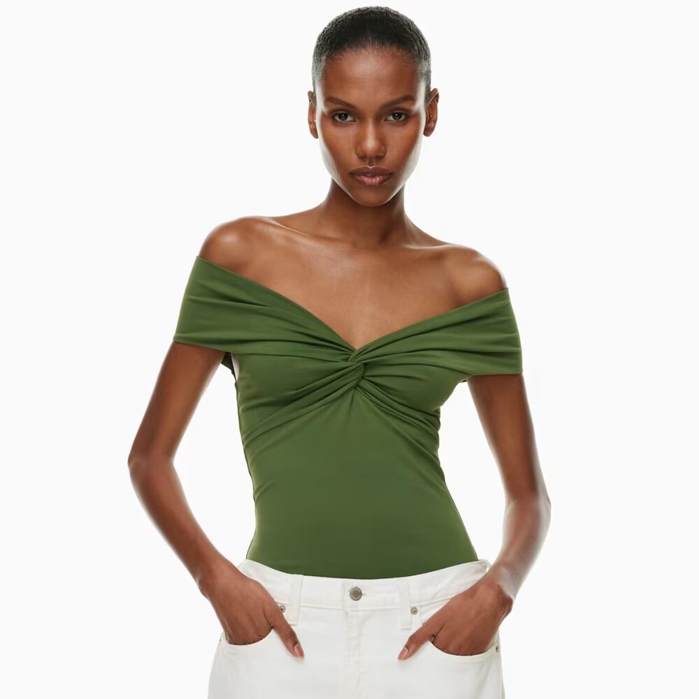 Aritzia Contour Twist Off Shoulder Top